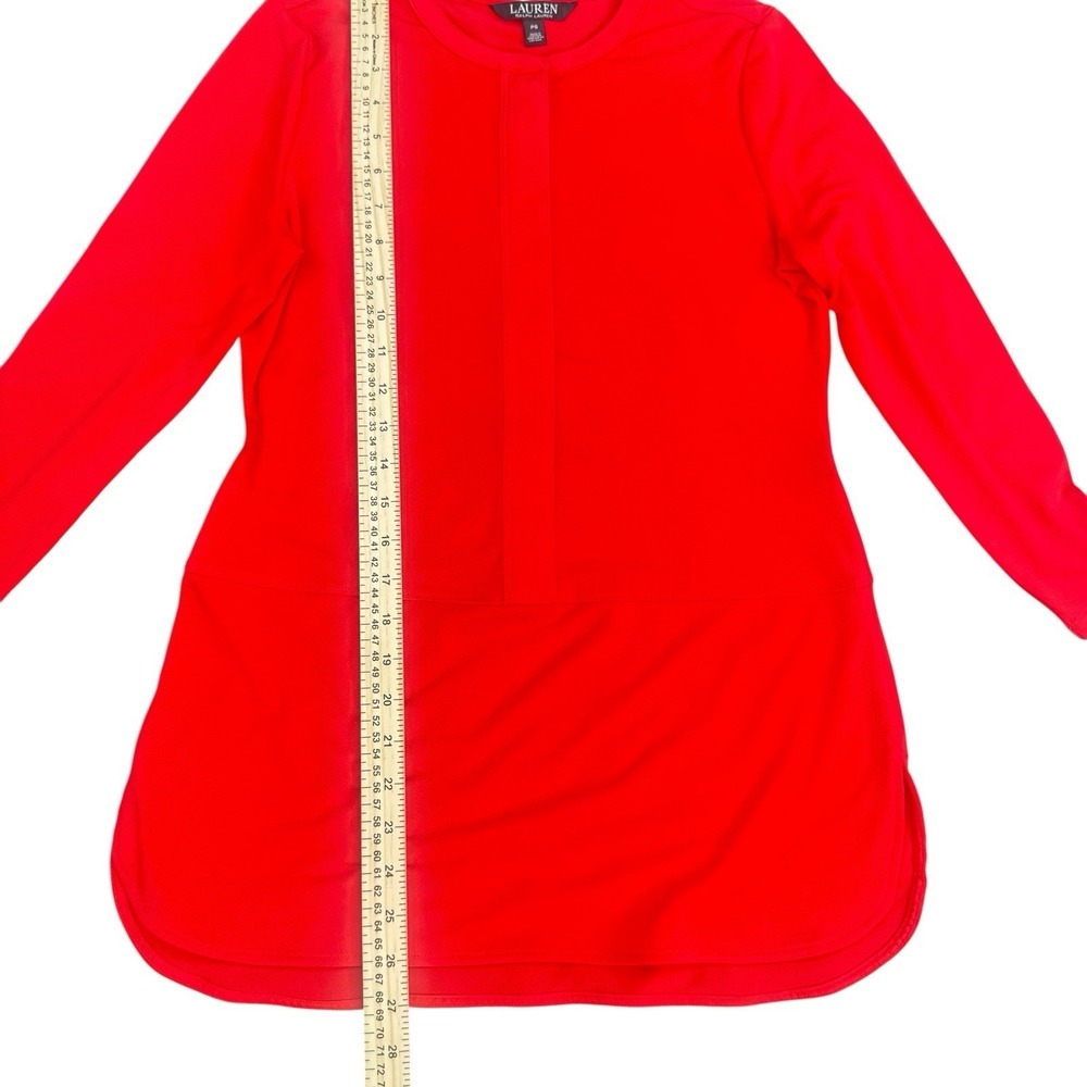 Lauren Ralph Lauren Red Tunic Top Women's Petite Small Elevated Casual - Picture 6 of 8